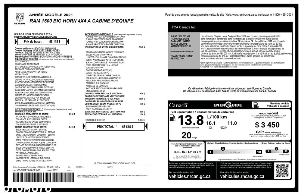 RAM 1500 5.7 Crew Cab Bighorn - 19