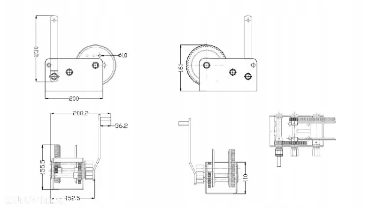 cel mai puternic troliu manual HUSAR WINCH de 4500 lbs(trage 2000 kg) - 8