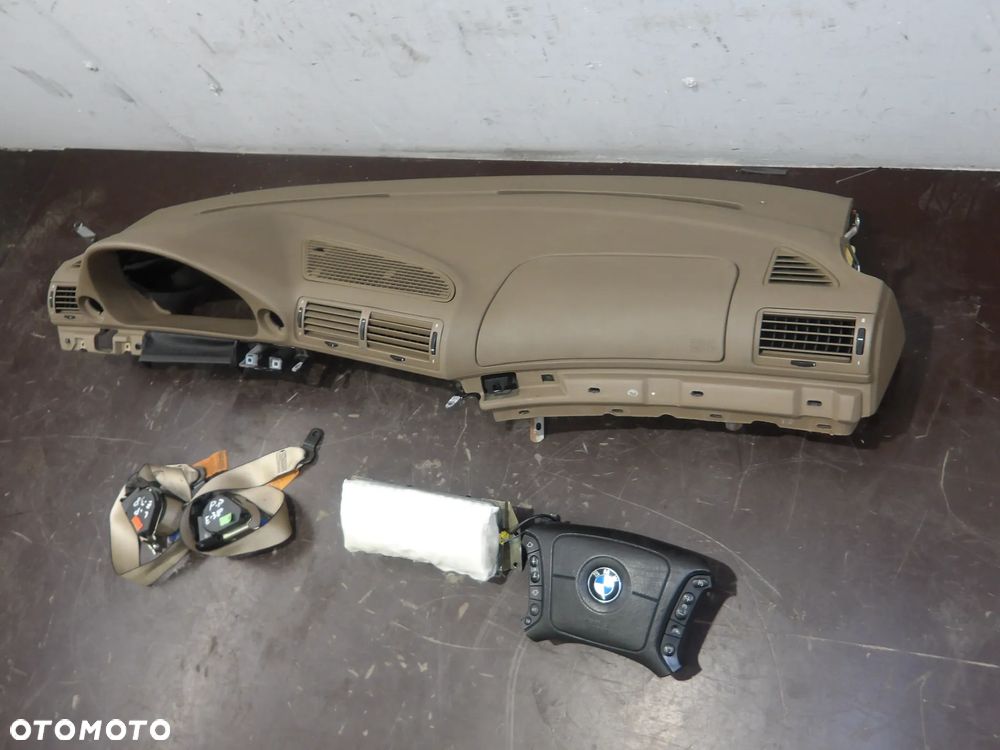 BMW E38 LIFT 99-01r. DESKA ROZDZIELCZA KONSOLA PASY BEZPIECZEŃSTWA PODUSZKA AIRBAG - 3