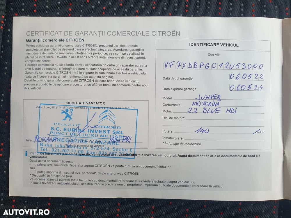 Citroën Jumper 2.2 BlueHDi 140 35+ L4/Cabină Dublă+Platformă/Lungime Maxi L4 2022 - 31