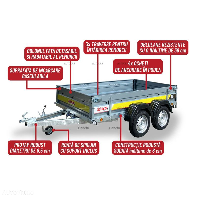 Autocar Remorca Autocar Tank Profi 270T fara sistem de franare pe 2 axe de 750 kg 263x133 - 2
