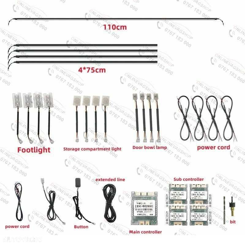 Lumini ambientale 18 in 1 Acrilice Led RGB cu aplicatie telefon - 3