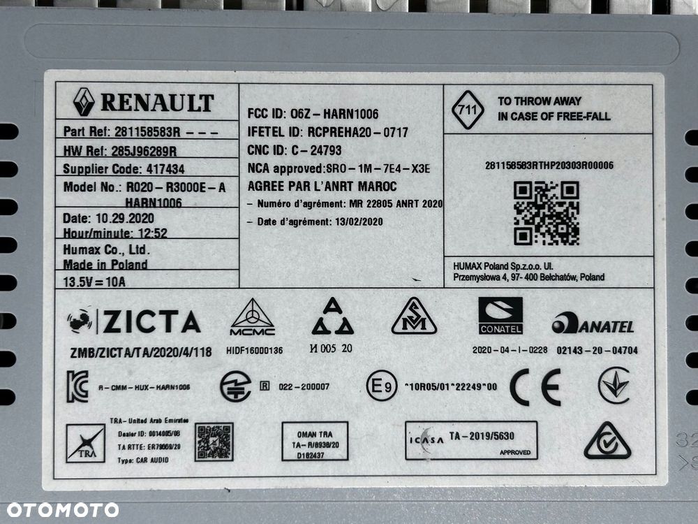 panel / radioodtwarzacz cd/dvd/gps renault trafic iii (x82) 2014 281158583r - 6