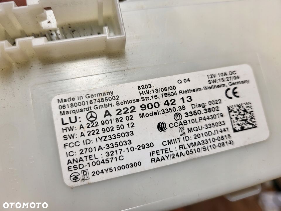 MODUŁ STEROWNIK KEYLESS MERCEDES W205 A2229004213 - 2