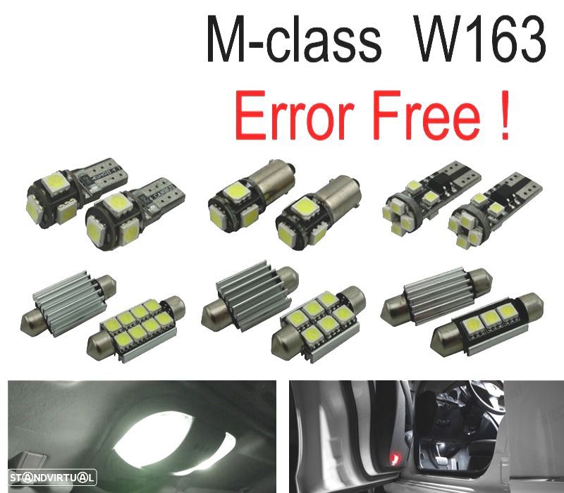 KIT COMPLETO DE 15 LAMPADAS LED INTERIOR PARA MERCEDES CLASE M W163 ML320 ML350 ML430 ML500 ML55 AMG - 1