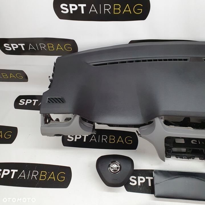 SKODA OCTAVIA III 3 5E0 DESKA ROZDZIELCZA SZARA KONSOLA KOKPIT PULPIT PODUSZKI AIRBAG AIR BAG PASY KIT SET - 2