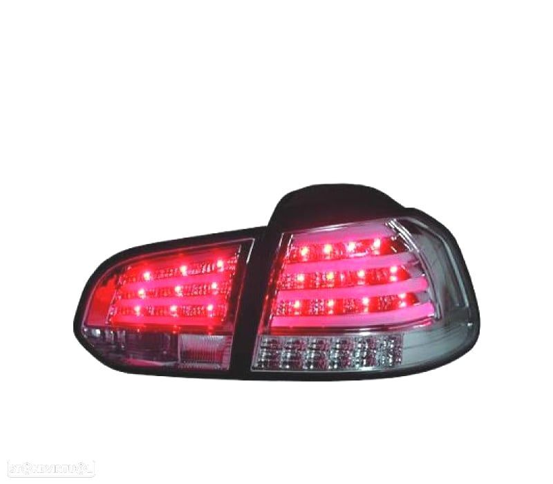 FAROLINS TRASEIROS LED PARA VOLKSWAGEN VW GOLF 6 MK VI 08-12 CROMADO ESCURECIDOS - 1