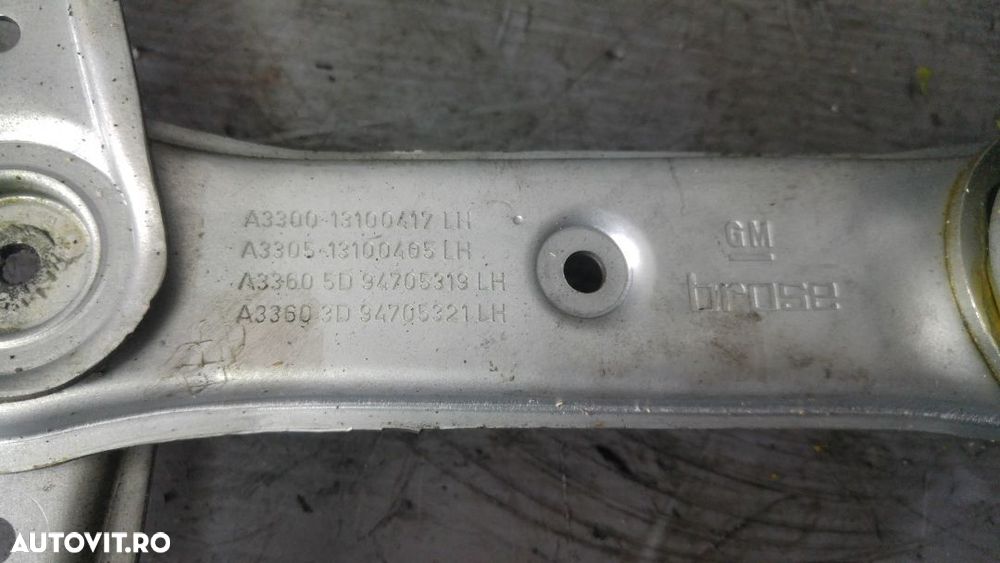 macara cu motoras stanga fata opel astra h 13100417lh 13101480lh - 3