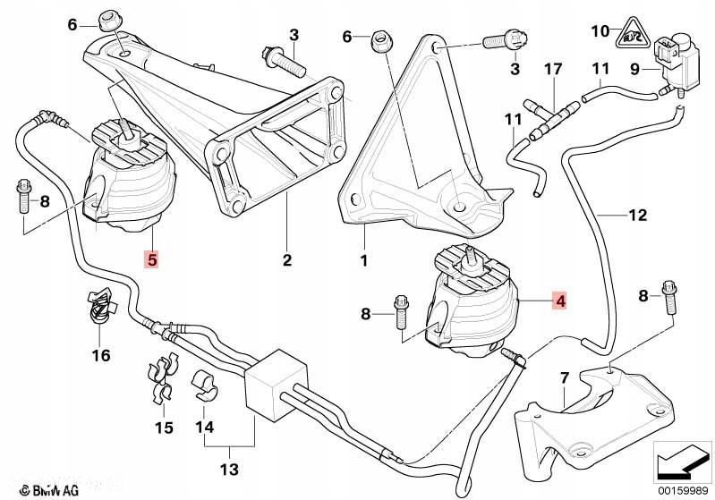 poduszka silnika prawa bmw 5 e60 2.0 d 6769874 - 2