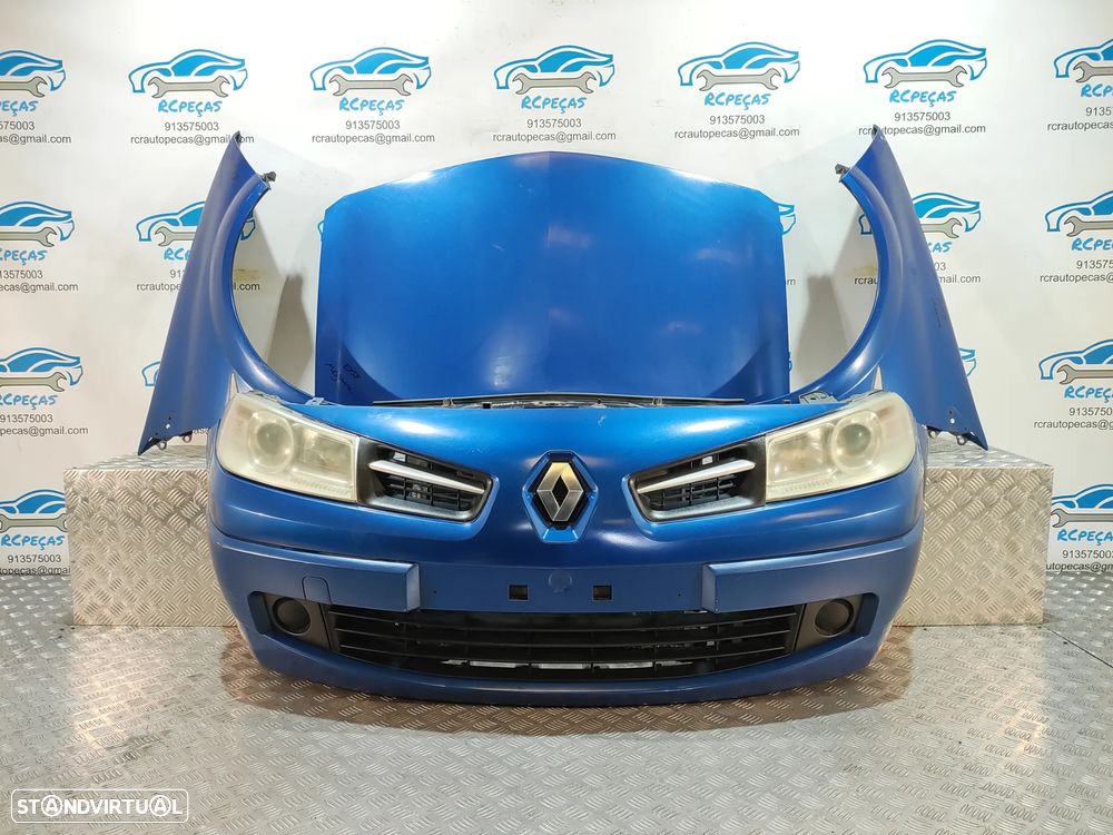FRENTE COMPLETA RENAULT MEGANE 2 II MK2 FACELIFT CAPOT PARACHOQUES GUARDA-LAMAS OTICAS RADIADOR VENTILADOR FRENTE FIBRA REFORÇO - 1
