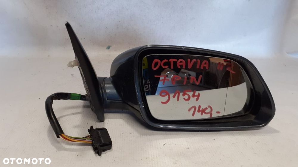 LUSTERKO ELEKTRYCZNE PRAWE SKODA OCTAVIA II 2  7PIN  9154 - 2