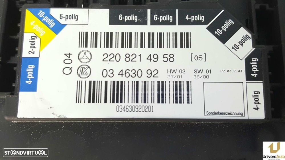CENTRALINA/BOMBA FECHO CENTRAL MERCEDES CLASE S (W220) BERLINA 500 (220.075) - 3