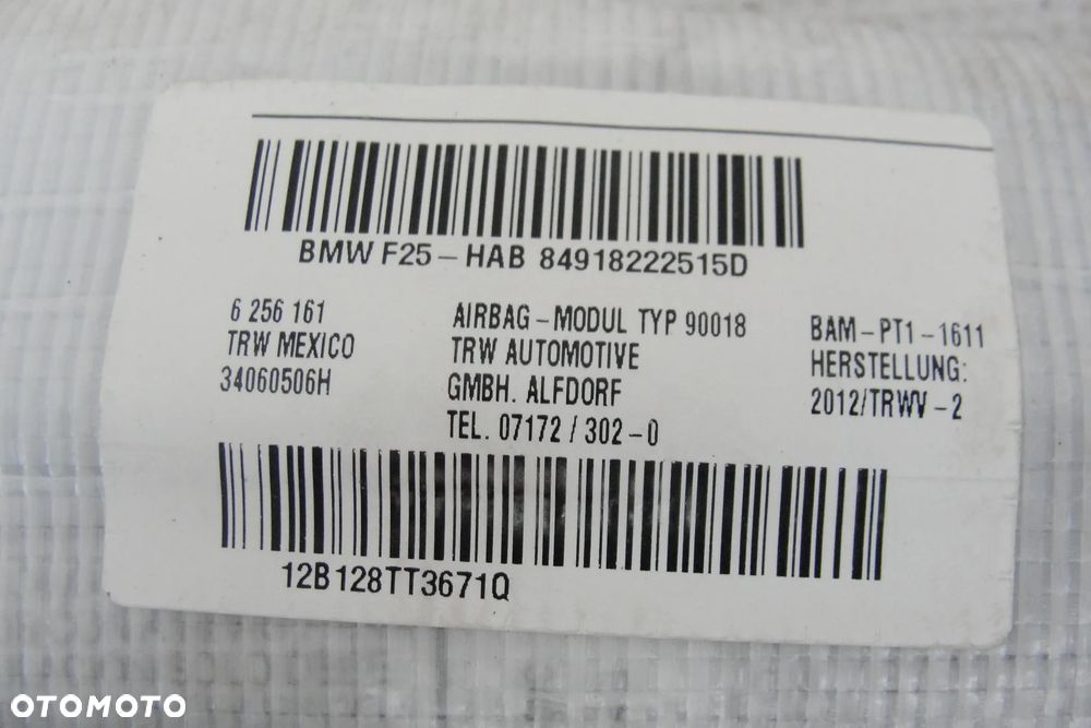 AIRBAG KURTYNA LEWA BMW X3 F25    ORYGINAŁ - 3