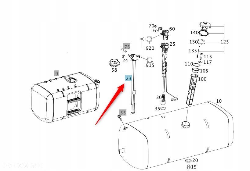 CZUJNIK POZIOMU PALIWA MERCEDES-BENZ ACTROS MP4 - 6