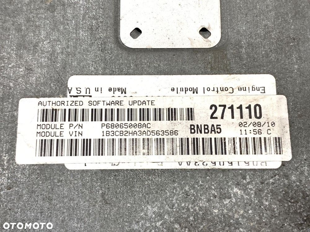 KOMPUTER SILNIKA  DODGE CALIBER 2006 - 2022 2.0 115 kW [156 KM] benzyna 2006 - 2022 P68065008AC - 4