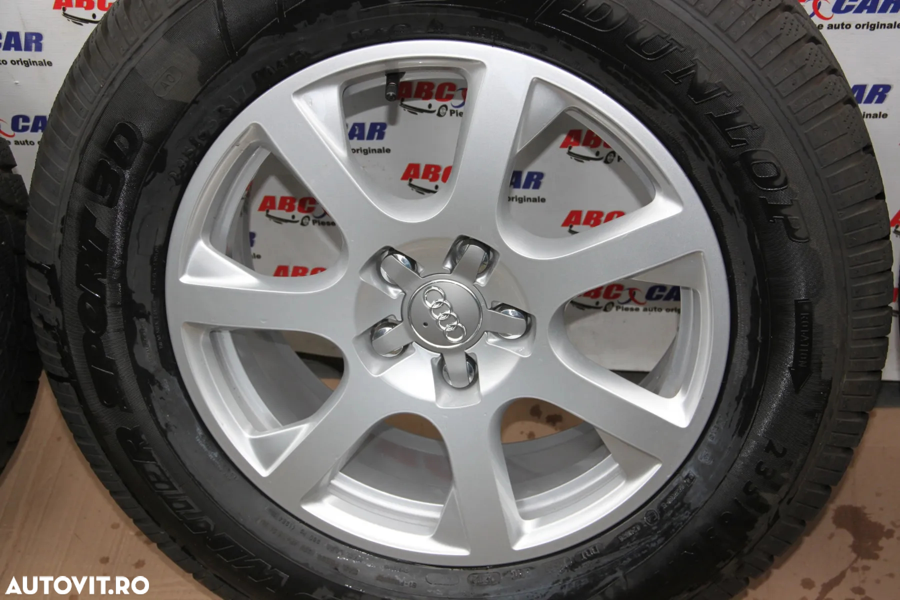 Jante Aliaj Aluminiu Roti Audi Q5 8R 5X112 235/65 R17 DUNLOP M+S de iarna COD: 8R0601025E RULAJ !!! 2000 KM !!! - 3