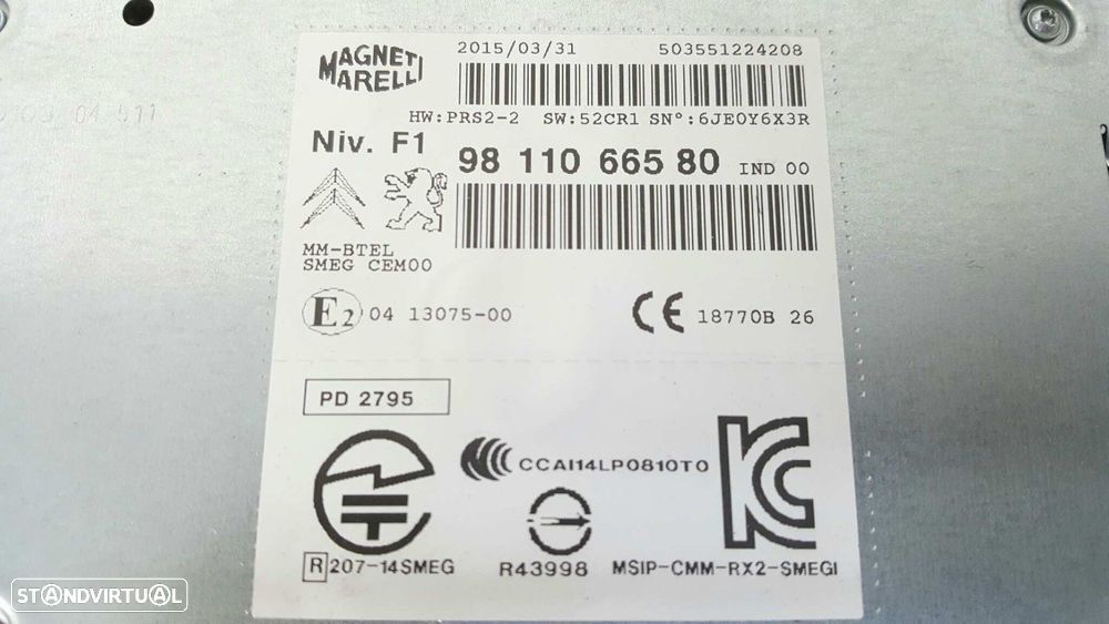 SISTEMA NAVEGAÇÃO GPS PEUGEOT 2008 (--.2013->) ACTIVE - 9