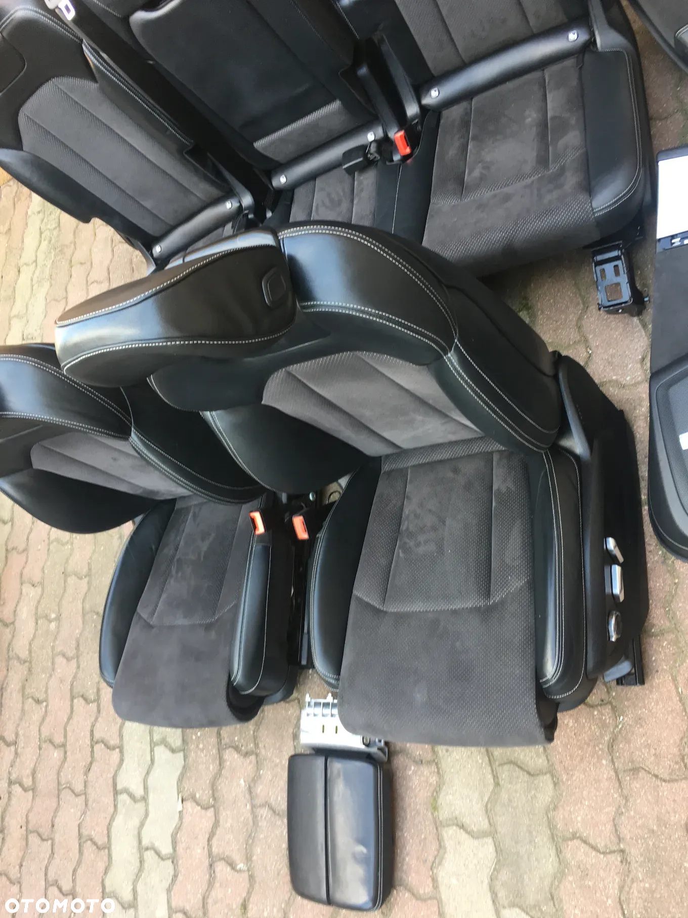 AUDI Q7 4M / S-Line / FOTEL FOTELE KANAPA BOCZKI TAPICERKA / SKÓRA CZARNA / 7 OSOBOWA / ISOFIX / ORYGINAŁ - 5