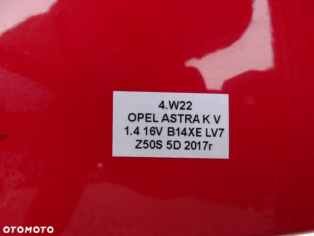 KLAPA TYŁ TYLNA BAGAŻNIKA + SZYBA LAKIER Z50S OPEL ASTRA V K HB 5D 15-19r - 16