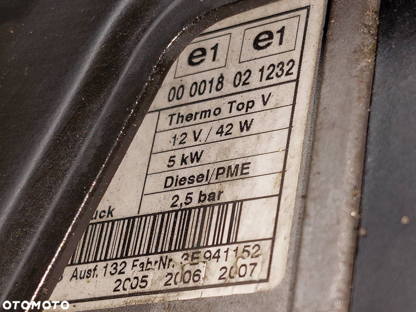 WEBASTO OGRZEWANIE POSTOJOWE AUDI A6 C6 3.0 D THERMO TOP V 4F0265081L - 4
