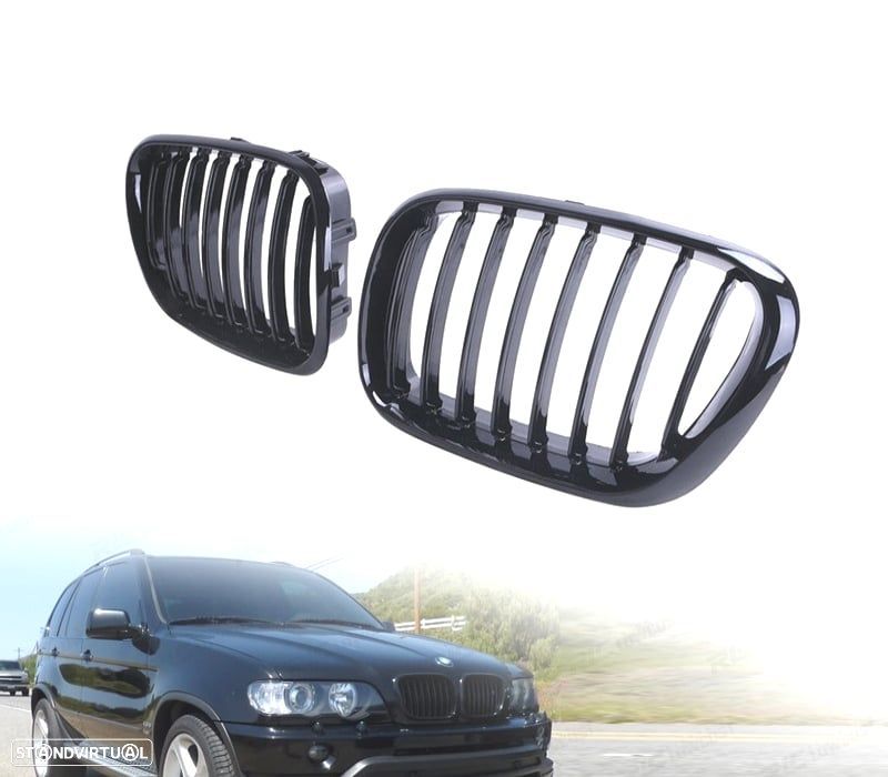 GRELHAS BMW X5 E53 99-03 PRETO BRILHANTE - 1