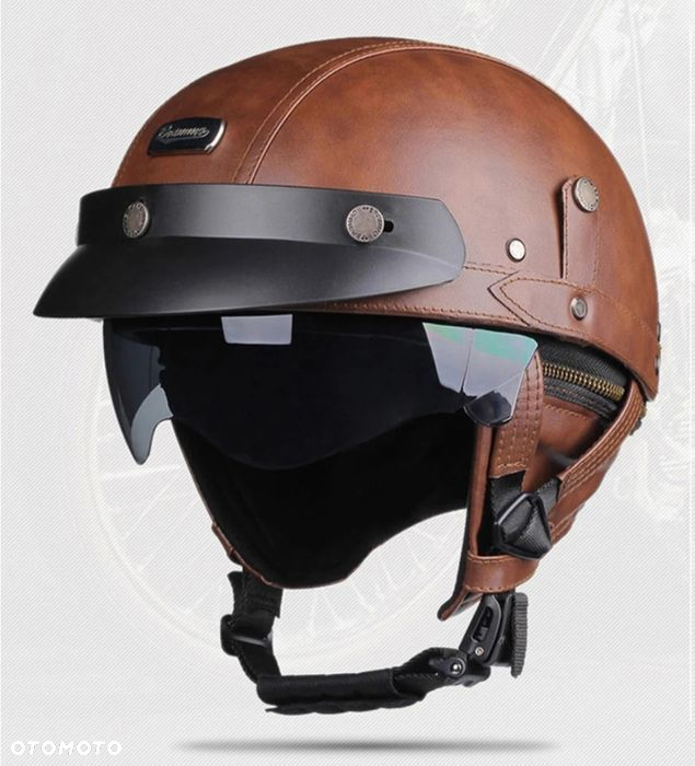 Kask motocyklowy skórzany - 2