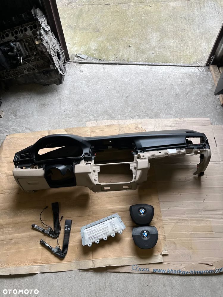 BMW 5 F10 F11 DESKA ROZDZIELCZA KOKPIT KONSOLA ARIBAG NAPINACZE ORYGINAŁ KOMPLET - 3