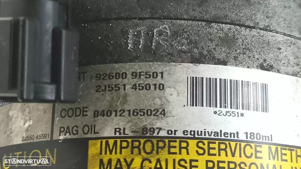 COMPRESSOR AR CONDICIONADO NISSAN ALMERA TINO 2002 -926009F501 - 3