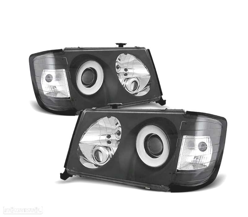 FARÓIS MERCEDES E W124 85-93 FUNDO PRETO - 1