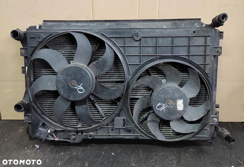 ZESTAW CHŁODNIC CHŁODNICA WODY INTERCOOLER WIATRAKI 1.4TSI VW AUDI SEAT SKODA - 2