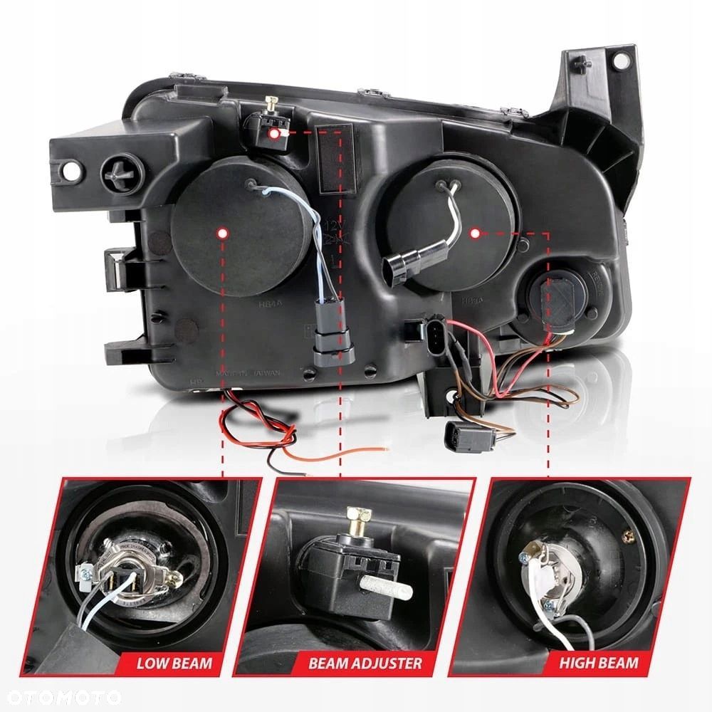 Reflektor Lampa L+R Ringi Angel Eyes LED Black Czarne Dodge Charger lx 06- - 10
