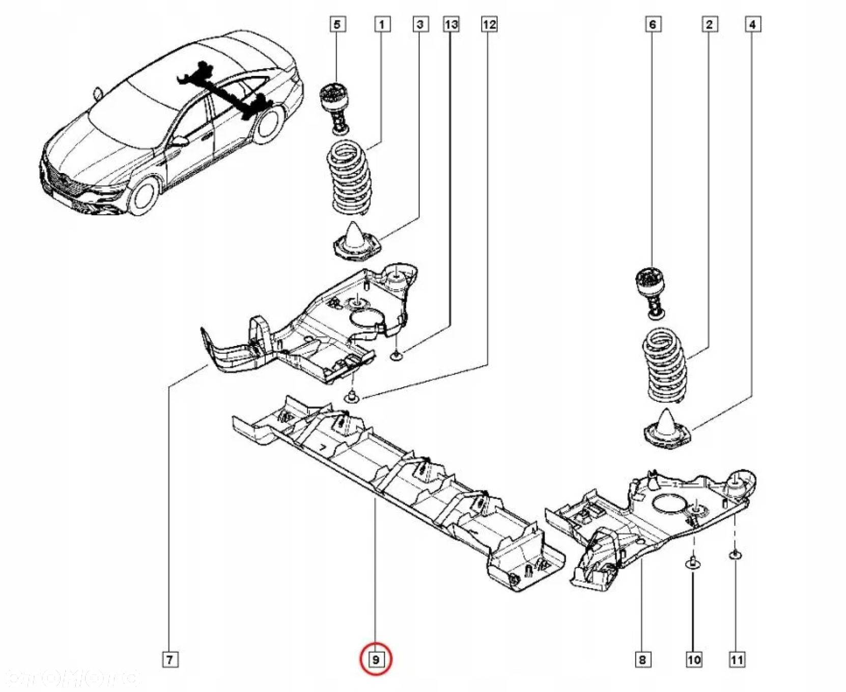 OSŁONA PODWOZIA osi zawieszenia BELKI TYLNEJ TYŁ RENAULT TALISMAN - 6