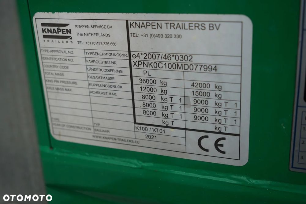 Knapen RUCHOMA PODŁOGA / WALKING FLOOR / 90 m3 / 2021 ROK / OŚ PODNOSZONA / OSIE SAF / ALUFELGI / - 24