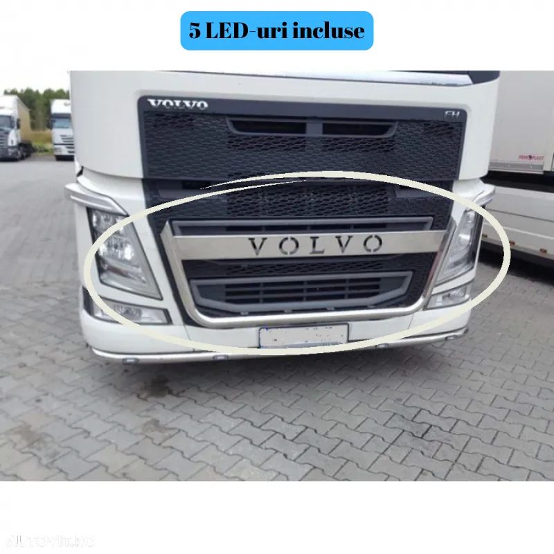 Bullbar grila, bara proiectoare cu 5 LED-uri incluse, Volvo FH4, Euro 6 - 1
