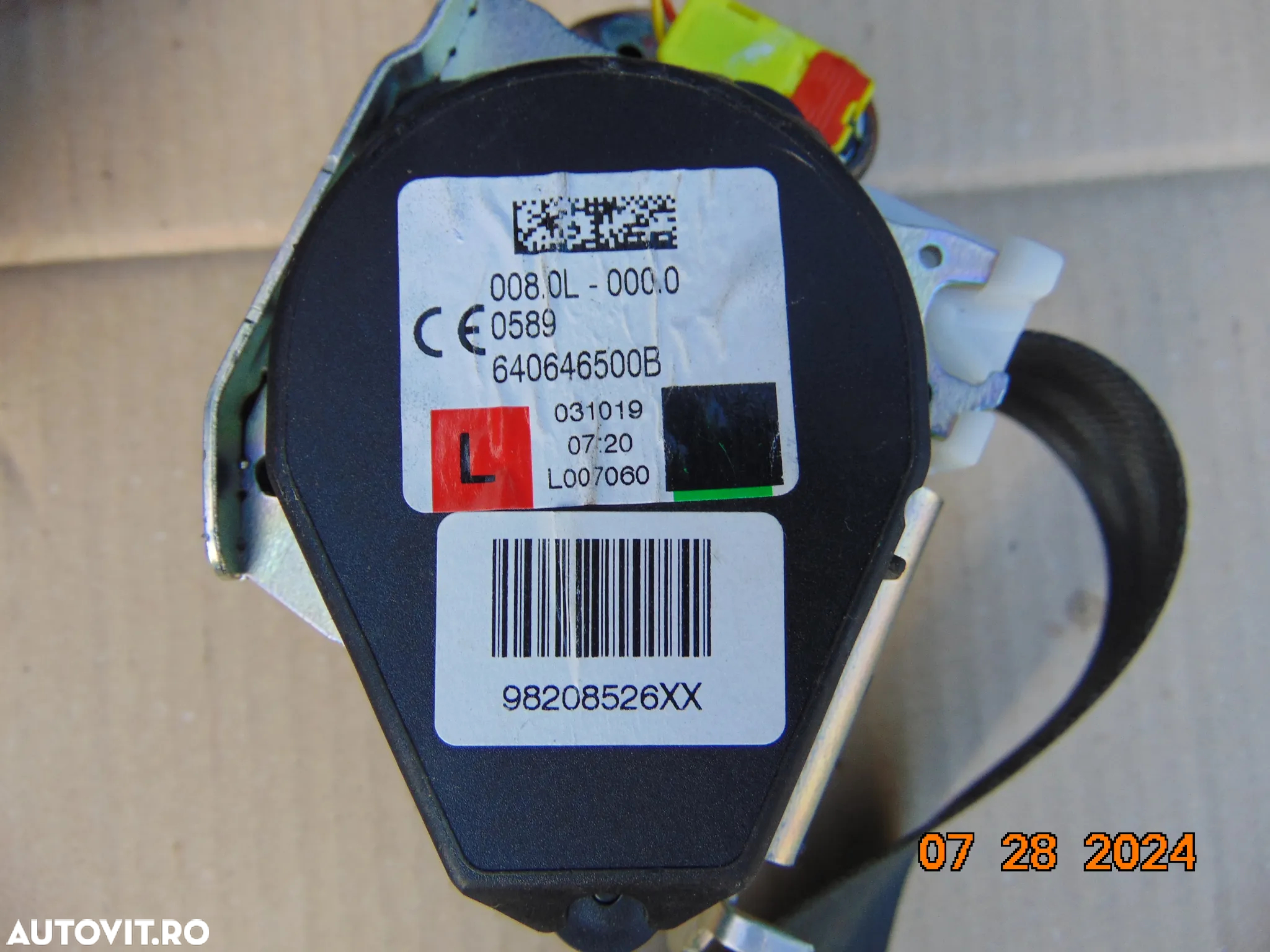 Plansa bord Peugeot 208 dupa 2019 kit plansa bord airbag sofer pasager centuri fata stanga dreapta - 7