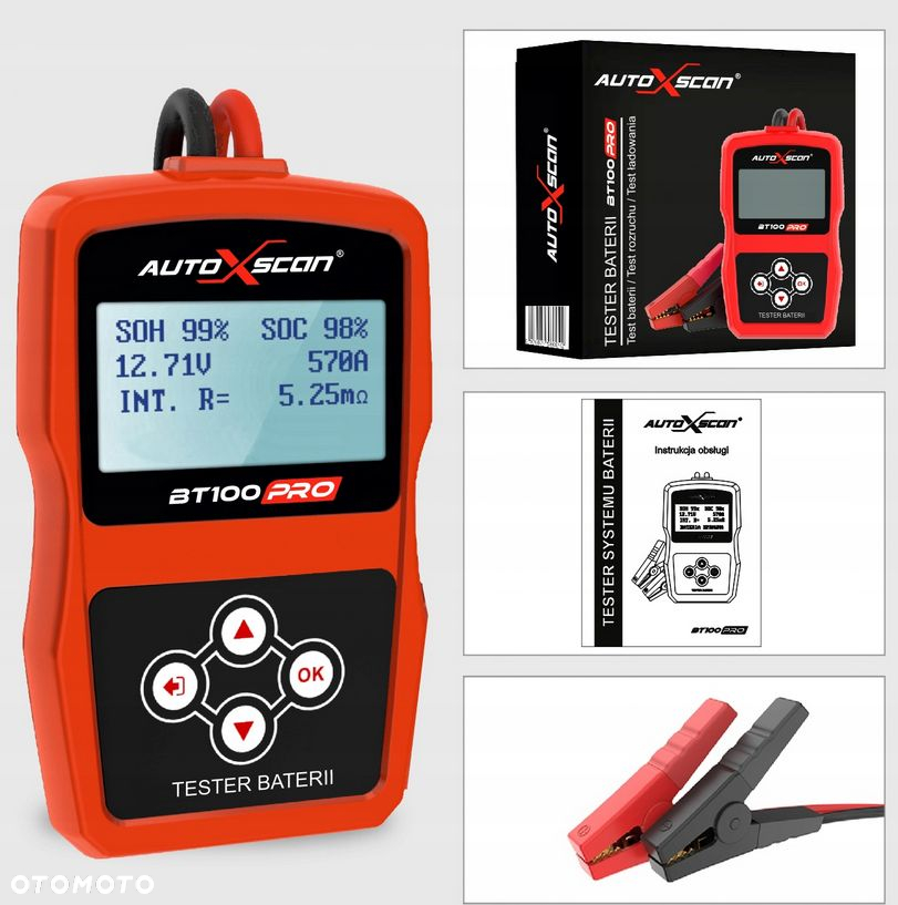 TESTER DO BATERII AKUMULATORÓW 12V AUTOXSCAN BT100 PRO - 6