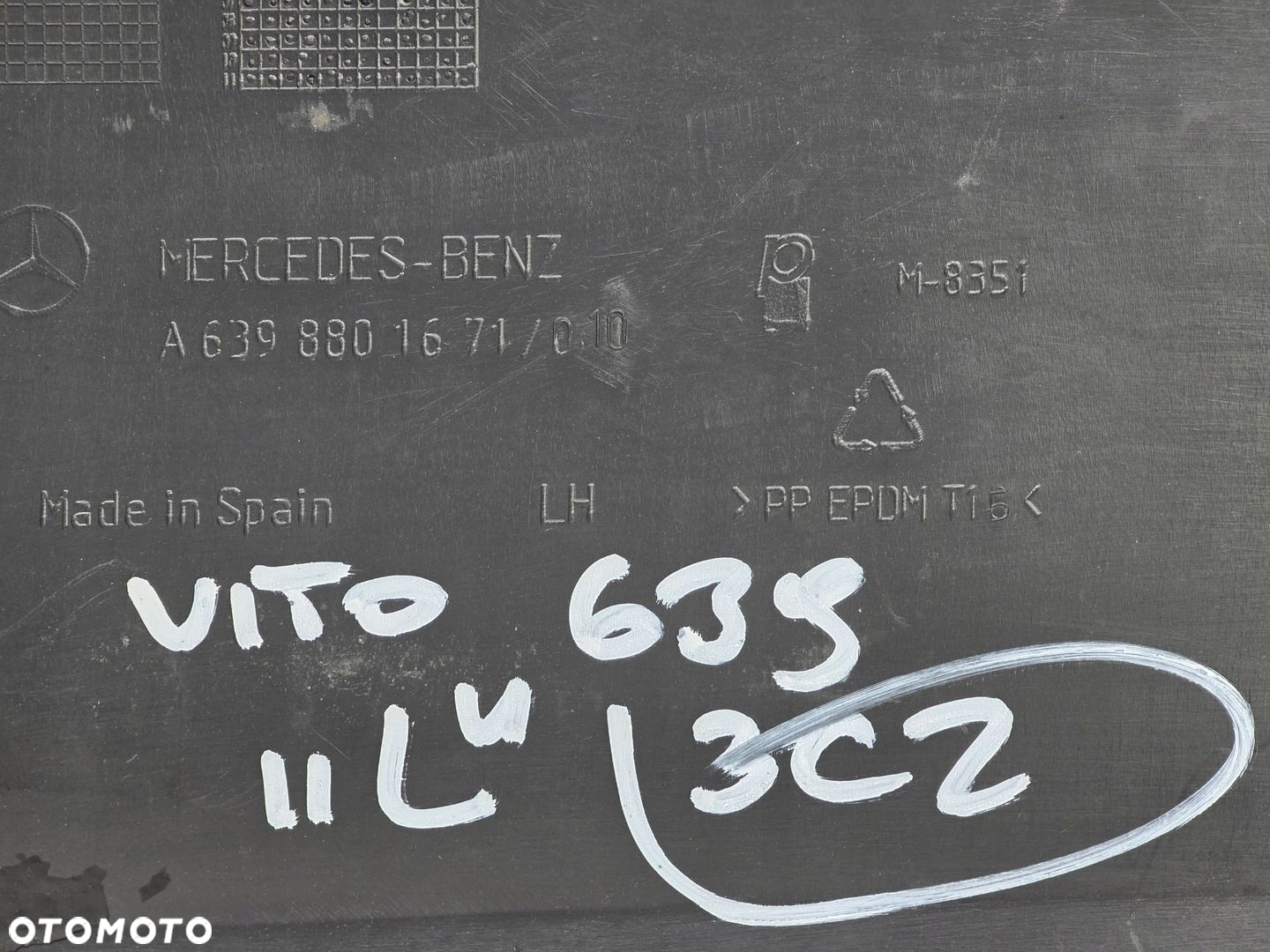 VITO W639 03- ZDERZAK NAROZNIK TYL TYLNY LEWY LONG 3 - 5