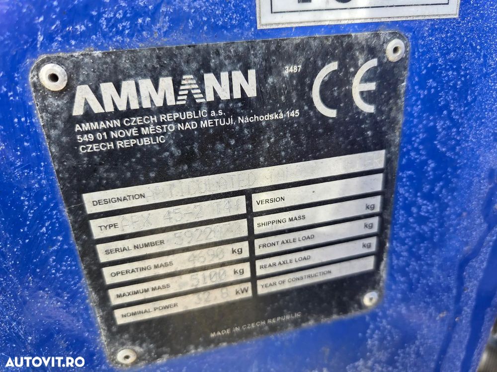 Ammann ARX 45, 4,5 tone, latime tambur 1,4t, 2019, 1.444h, motor KUBOTA 75CP, sistem stropire, STARE FOARTE BUNA-posibilitate leasing 3 ani-PROMOTIE 29.900 EUR+Tva - 21