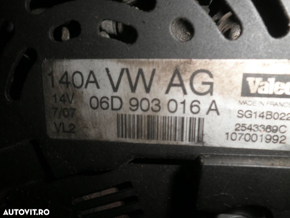 Alternator Audi A4 B7 2.0 TFSI 06D903016A - 3