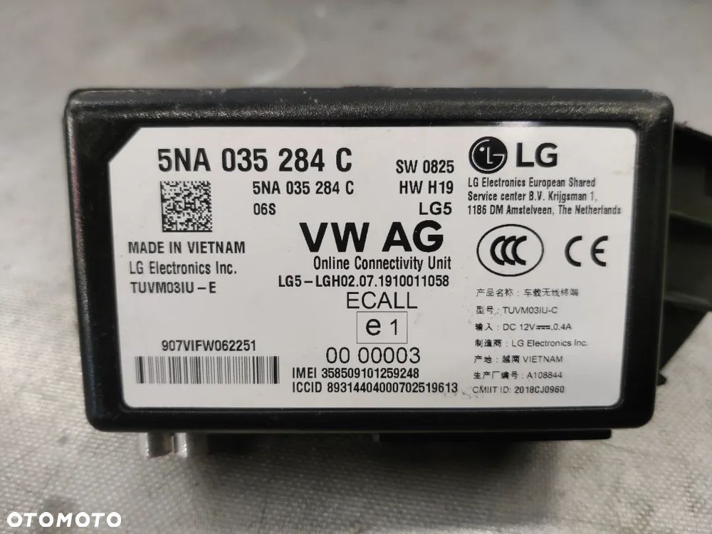 Sterownik usług Online VW Tiguan 2 II T-roc Skoda Seat Audi Moduł 5NA035284C - 5