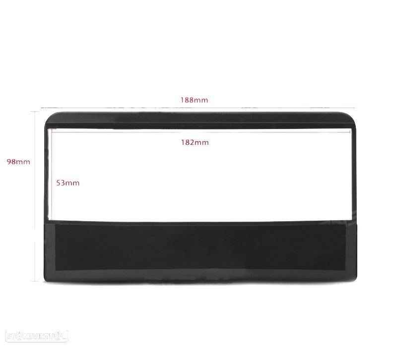 MOLDURA ADAPTADOR PRETO PARA RADIO 1-DIN PARA FORD - 2