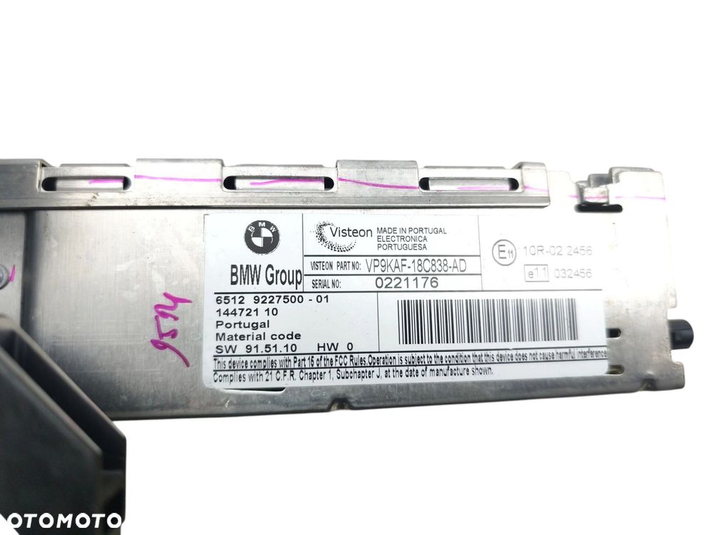 RADIO BMW X1 E84 (2009-2012) 2.0 D 177KM 9227500 - 3