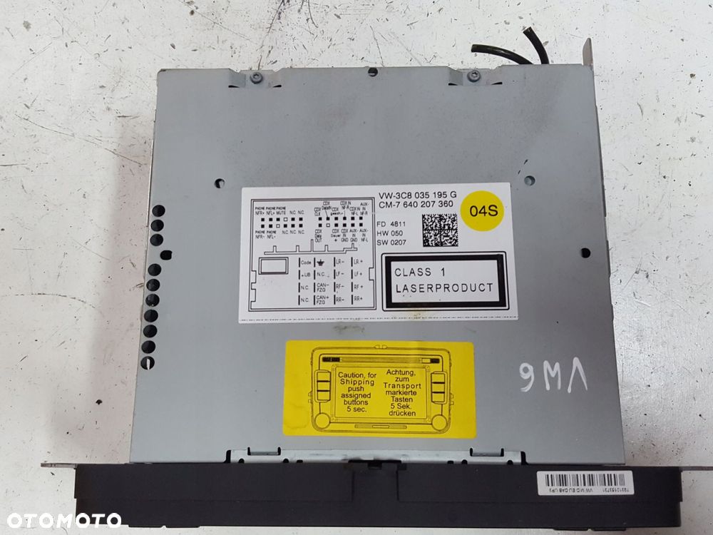 VW GOLF 6 VI JETTA RADIO CD RADIOODTWARZACZ 3C8035195G - 2