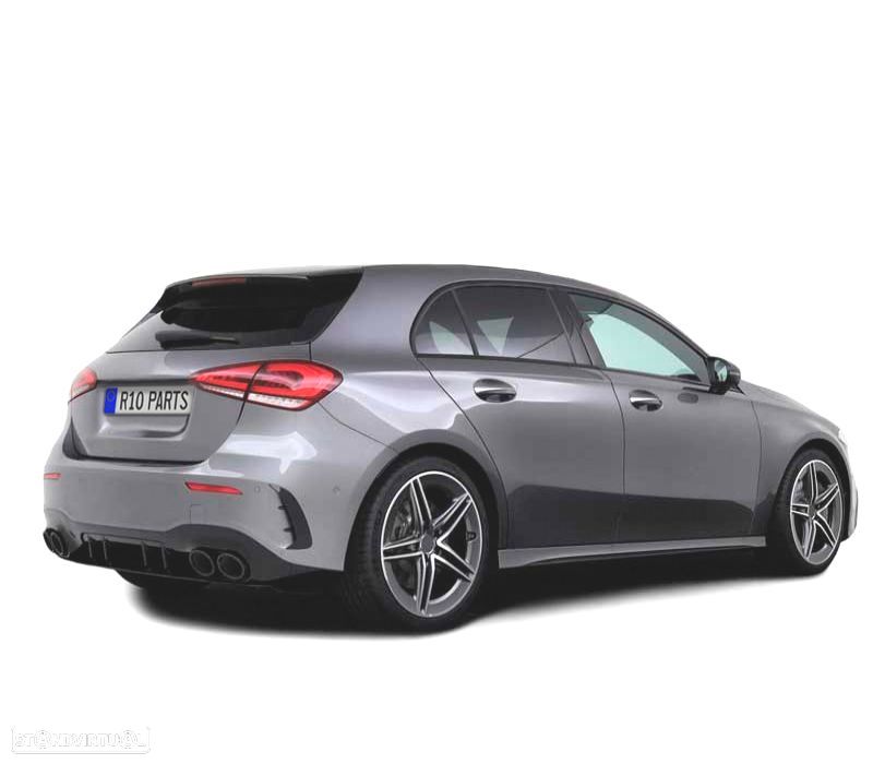 DIFUSOR MERCEDES CLASE A W177 18- A45 LOOK AMG PRETO BRILHANTE + PONTEIRAS ESCAPE - 2