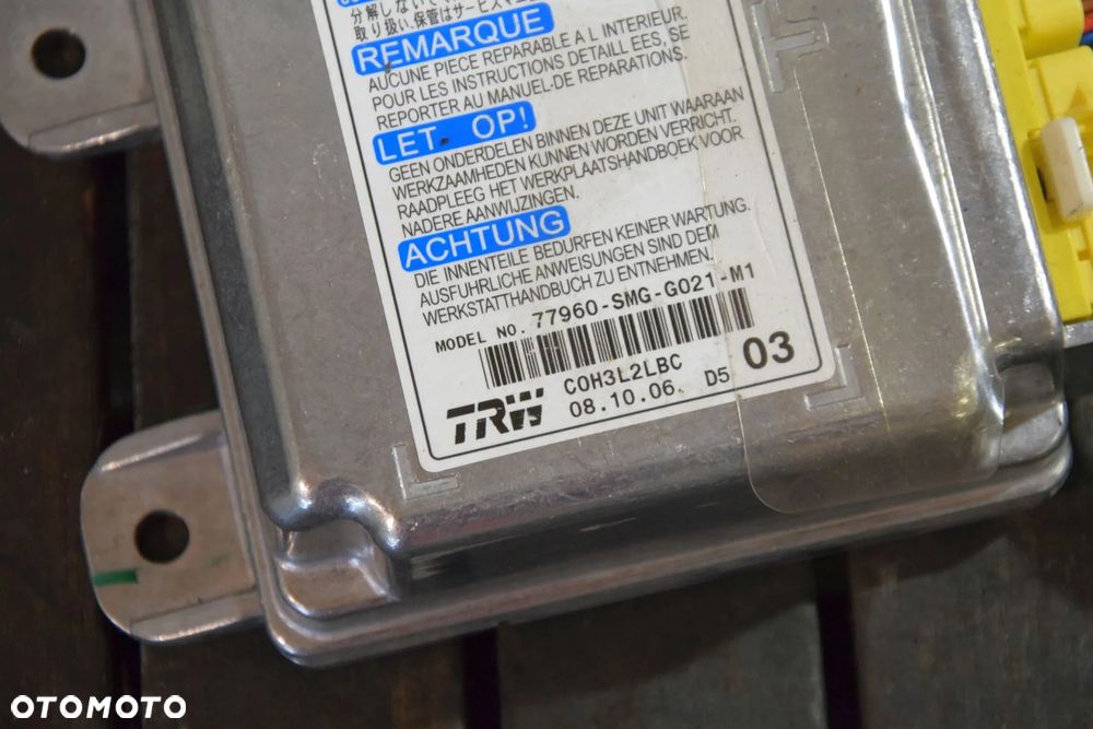 Honda Civic VIII UFO 06-11 Moduł sensor airbag poduszek powietrznych czysty, bezwypadkowy 77960-SMG-G021-M1 - 2