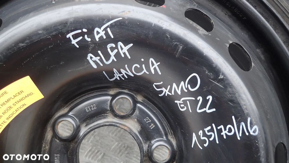 KOŁO ZAPASOWE DOJAZDOWE FIAT ALFA LANCIA 5X110 ET 22 135/70/16 - 3