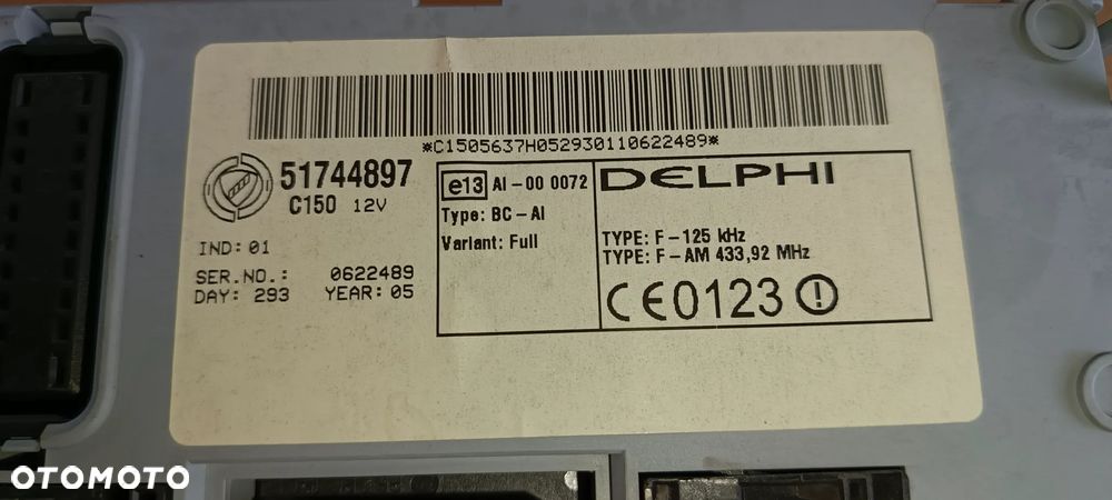 MODUL SKRZYNKA BSI STEROWNIK FIAT DOBLO 1.3 JTD 51744897 - 2