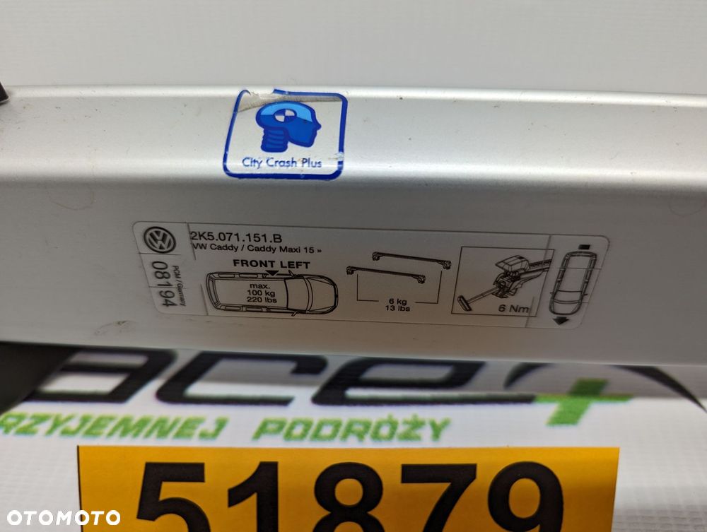 Bagażnik dachowy bazowy belki poprzeczki Caddy 16-, Caddy maxi 16- - 6