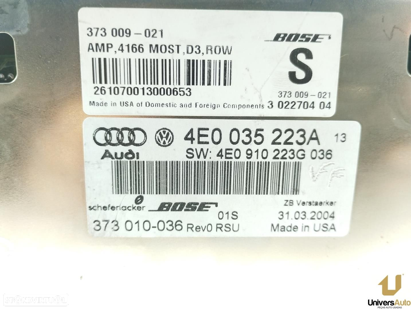 SISTEMA AUDIO / RADIO CD AUDI A8 2005 -4E0035223A - 4