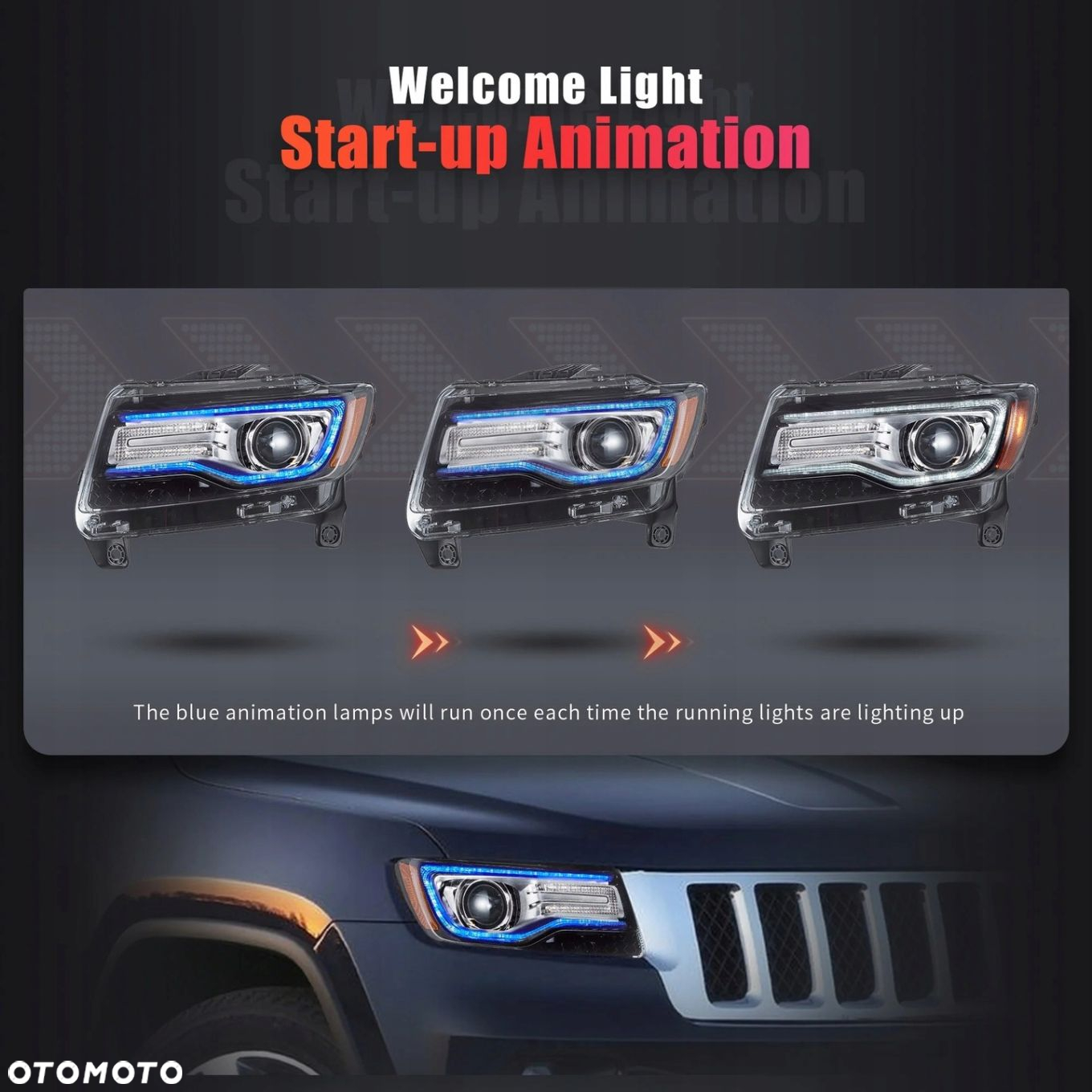 Reflektor Lampa kpl Vland Full Led Tuning Jeep Grand Cherokee WK2 2010-2013 - 3